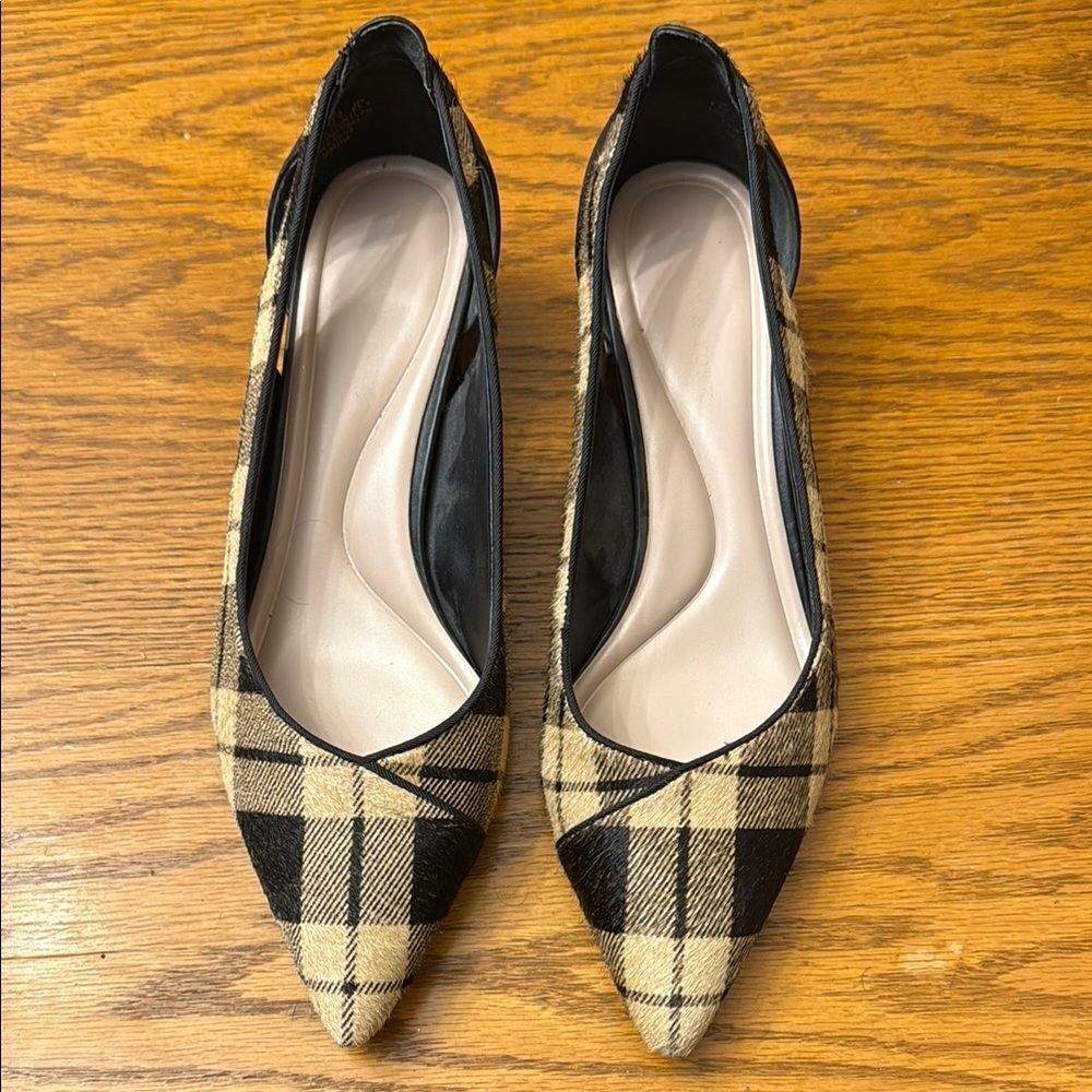 Plaid Pointed Toe Women's Shoes